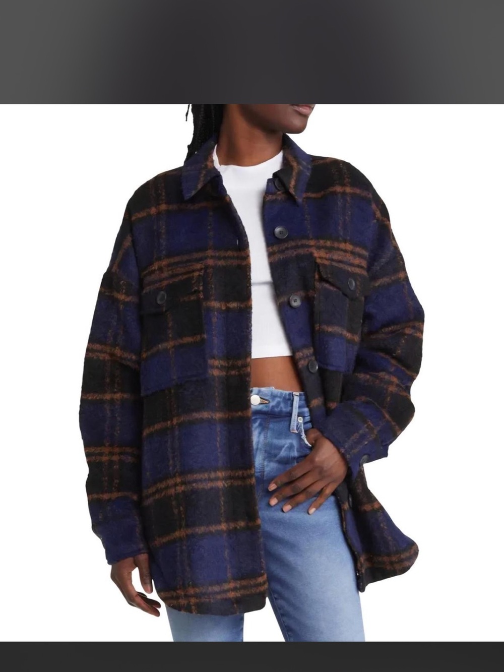 Good American plaid shacket